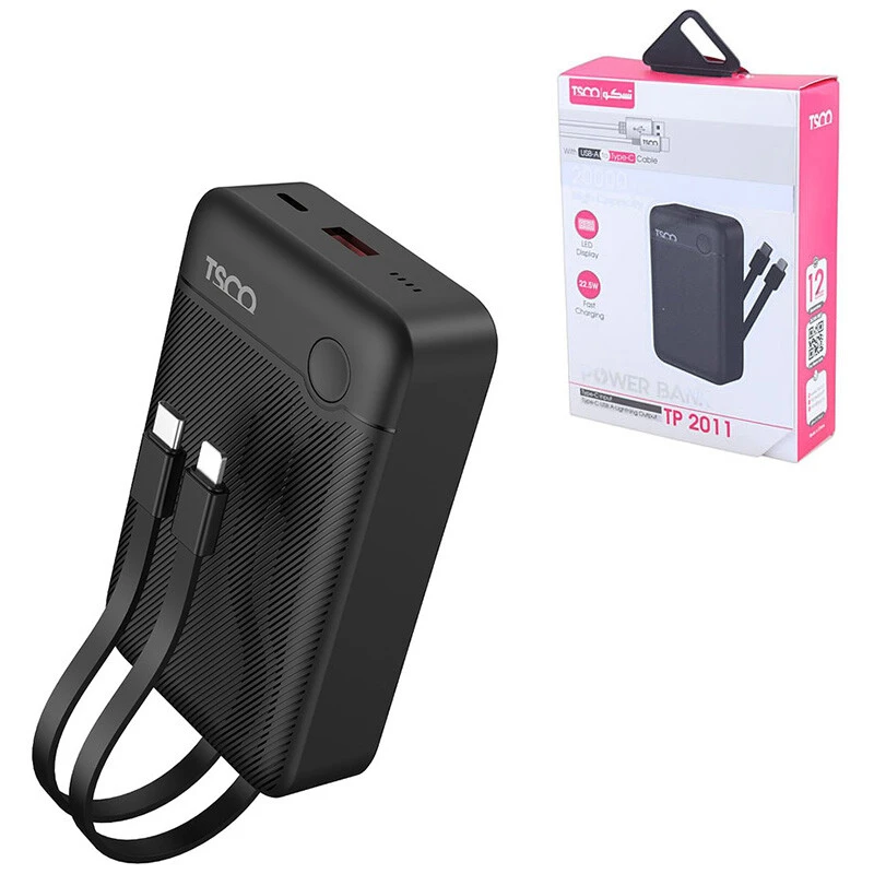 پاور بانک فست شارژ تسکو TP 2011 QC3.0 PD 22.5W ظرفیت 20000 میلی آمپر ساعت