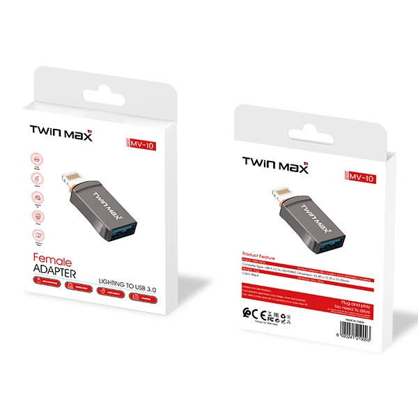 مبدل USB به لایتینینگ تویین مکس مدل MV-10