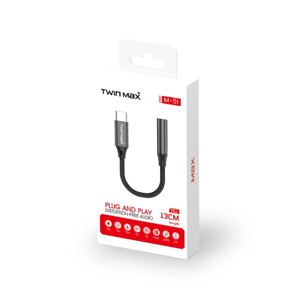 مبدل USB-C به جک 3.5 میلیمتری تویین مکس مدل M-51